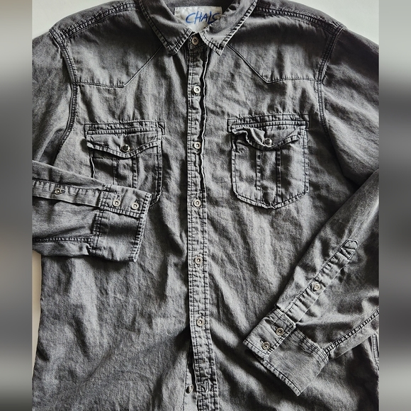 Chalc Men's Button Down Long Sleeve Medium - Picture 4 of 14